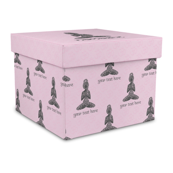 Custom Lotus Pose Gift Box with Lid - Canvas Wrapped - Large