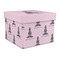 Lotus Pose Gift Boxes with Lid - Canvas Wrapped - Large - Front/Main
