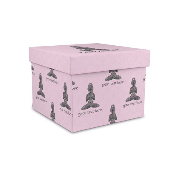 Custom Lotus Pose Gift Box with Lid - Canvas Wrapped - Small