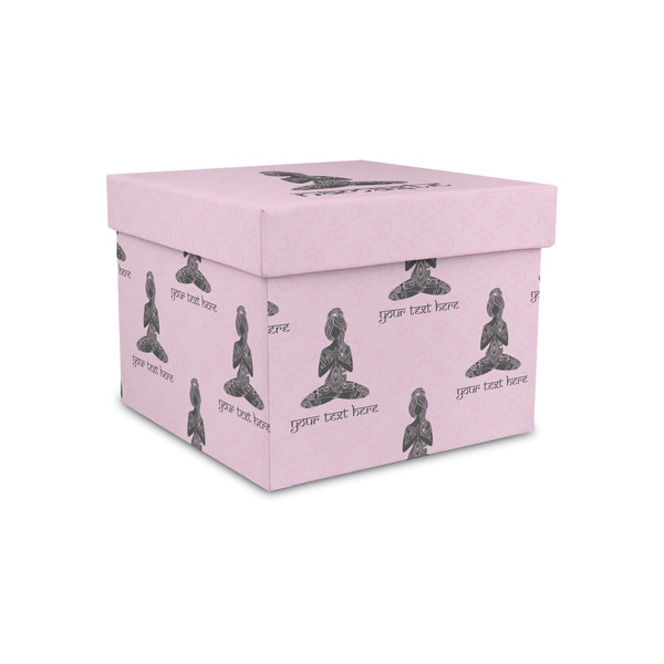 Lotus Pose Gift Boxes with Lid - Canvas Wrapped - Small - Front/Main