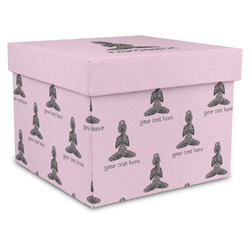 Lotus Pose Gift Box with Lid - Canvas Wrapped - X-Large