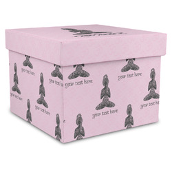 Lotus Pose Gift Box with Lid - Canvas Wrapped - XX-Large
