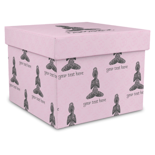 Custom Lotus Pose Gift Box with Lid - Canvas Wrapped - XX-Large