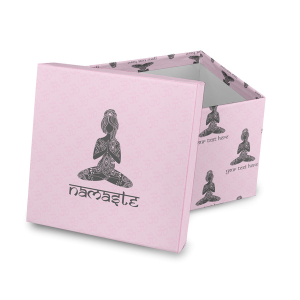 Custom Lotus Pose Gift Box with Lid - Canvas Wrapped