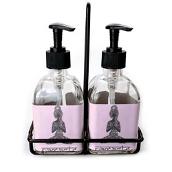 Lotus Pose Glass Soap & Lotion Bottle Set