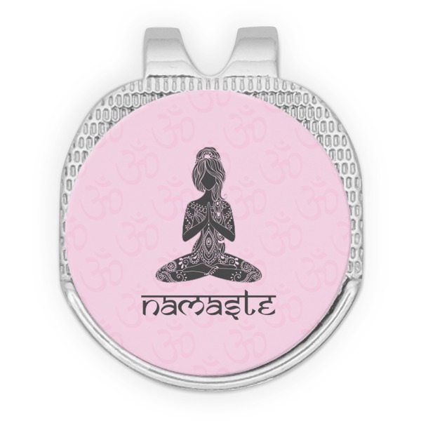 Custom Lotus Pose Golf Ball Marker - Hat Clip - Silver
