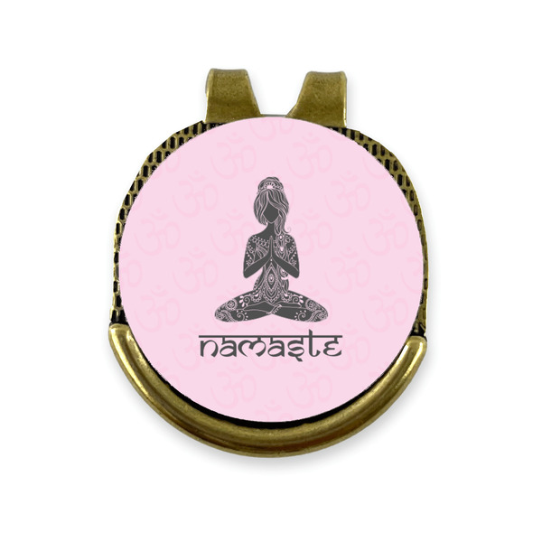 Custom Lotus Pose Golf Ball Marker - Hat Clip - Gold
