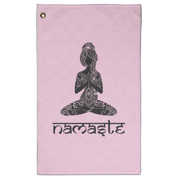 Custom Lotus Pose Golf Towel - Poly-Cotton Blend - Large