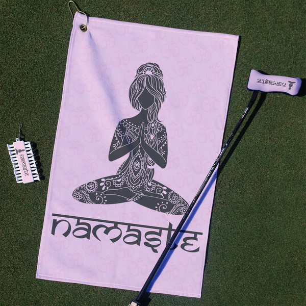 Custom Lotus Pose Golf Towel Gift Set (Personalized)