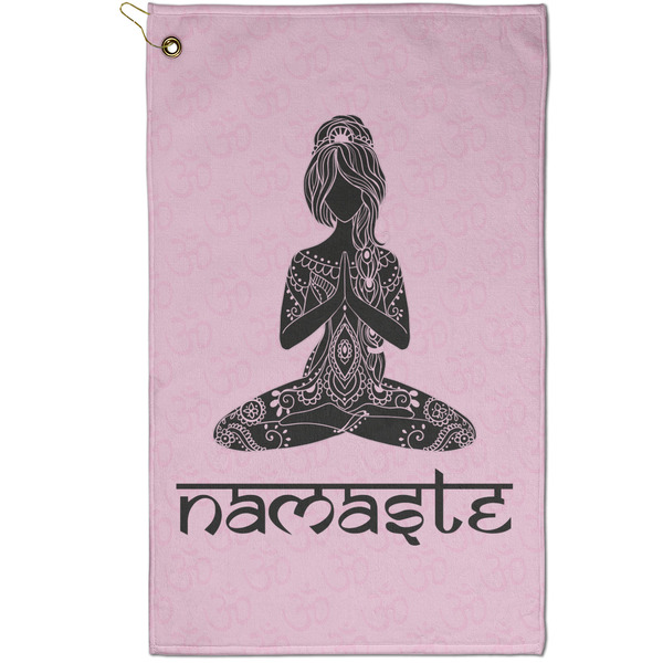 Custom Lotus Pose Golf Towel - Poly-Cotton Blend - Small