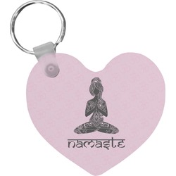 Lotus Pose Heart Plastic Keychain