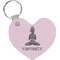 Lotus Pose Heart Plastic Keychain