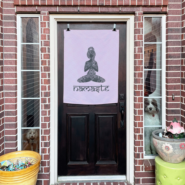 Lotus Pose House Flags - Double Sided - (Over the door) LIFESTYLE