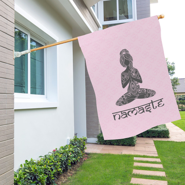 Lotus Pose House Flags - Single Sided - LIFESTYLE