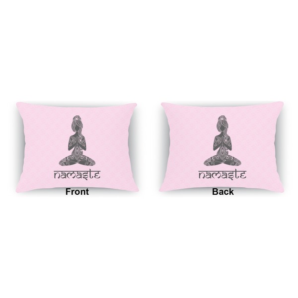 Lotus Pose  Indoor Rectangular Burlap Pillow (Front and Back)