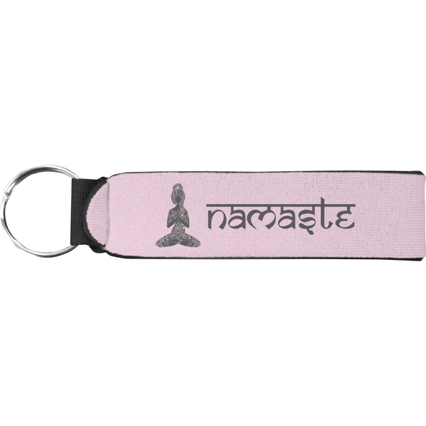 Custom Lotus Pose Neoprene Keychain Fob (Personalized)