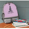 Lotus Pose Large Backpack - Gray - On Desk