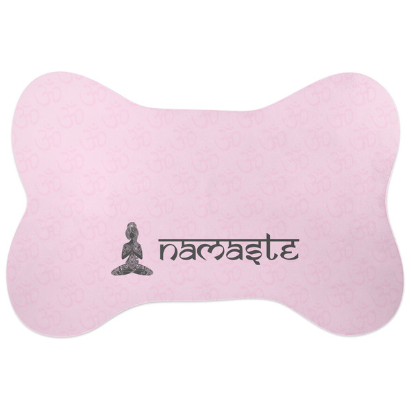 Custom Lotus Pose Bone Shaped Dog Food Mat (Personalized)