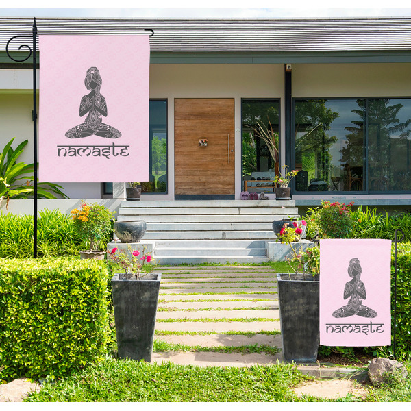 Custom Lotus Pose Large Garden Flag - Single Sided
