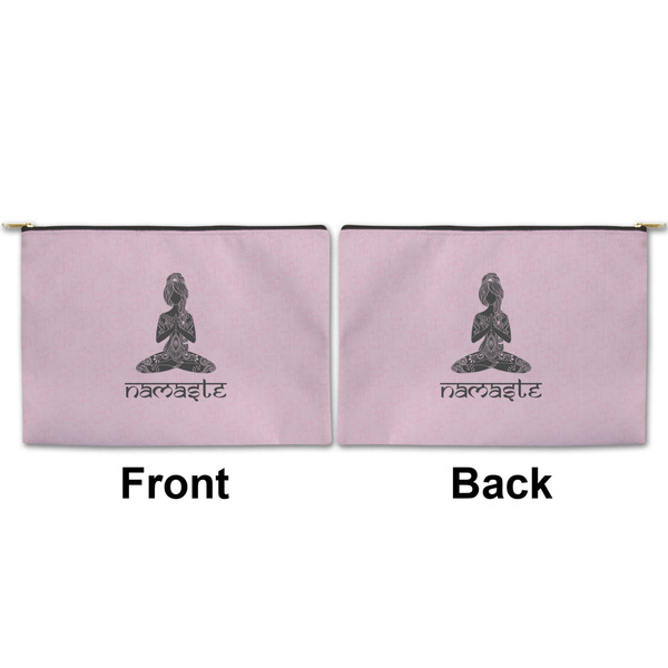 Lotus Pose Large Zipper Pouch Approval (Front and Back)