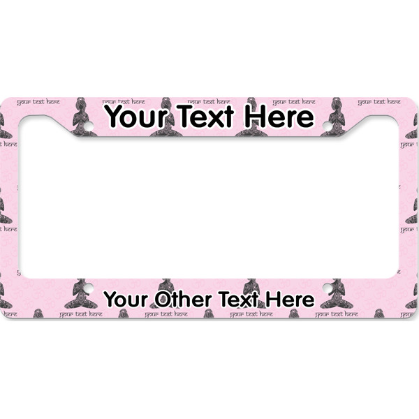 Custom Lotus Pose License Plate Frame - Style B