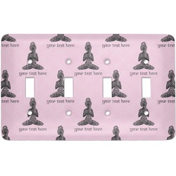 Lotus Pose Light Switch Cover (4 Toggle Plate) (Personalized)