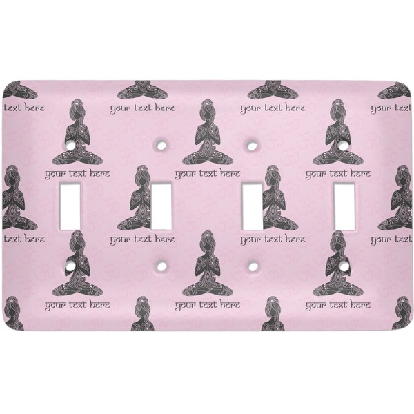 Custom Lotus Pose Light Switch Cover (4 Toggle Plate) (Personalized)
