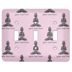 Lotus Pose Light Switch Cover (3 Toggle Plate) (Personalized)
