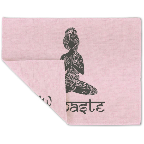 Custom Lotus Pose Double-Sided Linen Placemat - Single