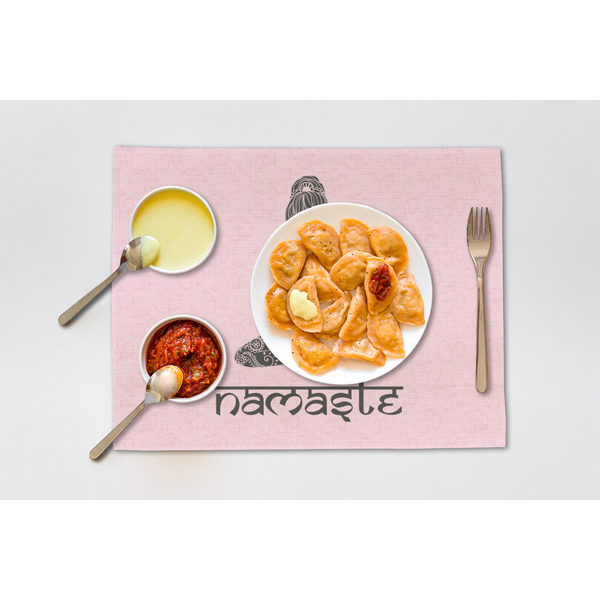 Lotus Pose Linen Placemat - Lifestyle (single)