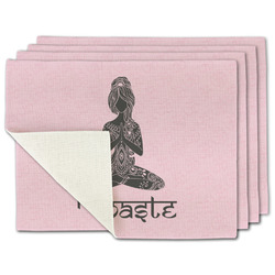 Lotus Pose Single-Sided Linen Placemat - Set of 4