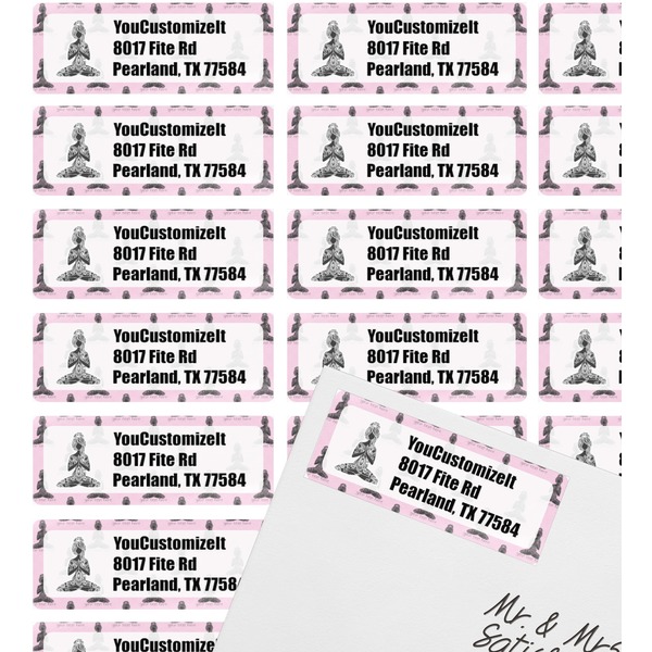 Lotus Pose Mailing Label on Envelope - Multiple Labels
