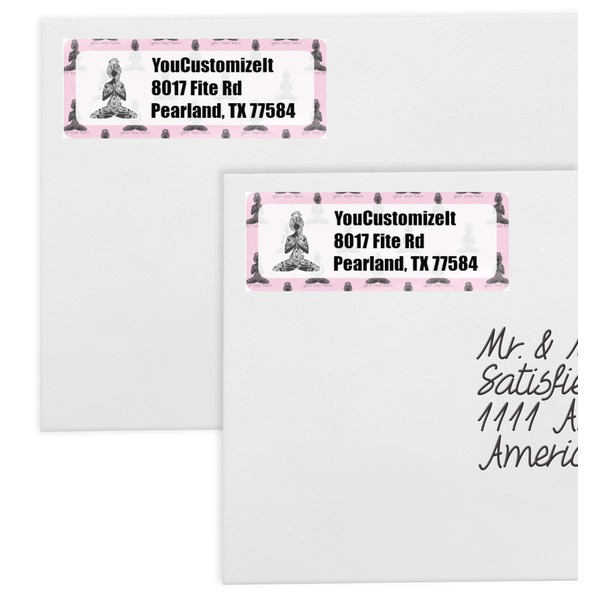Lotus Pose Mailing Labels - Double Stack Close Up