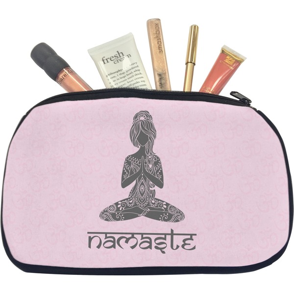 Custom Lotus Pose Makeup / Cosmetic Bag - Medium (Personalized)