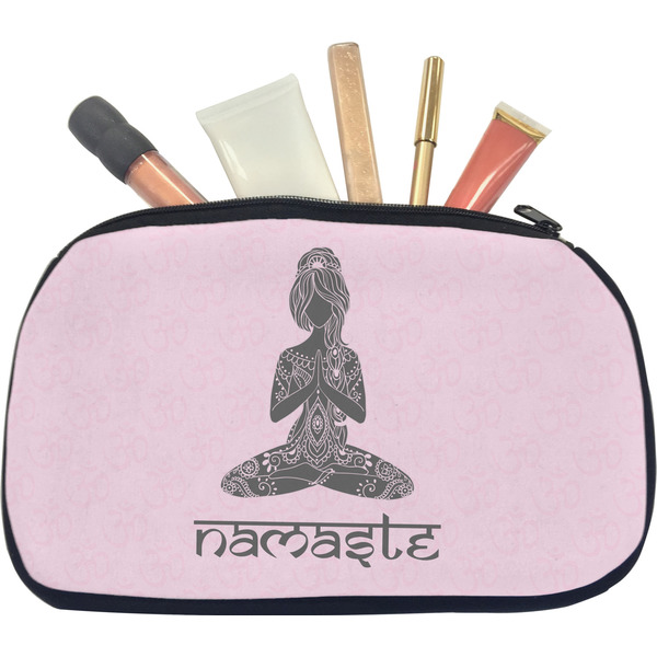 Custom Lotus Pose Makeup / Cosmetic Bag - Medium (Personalized)
