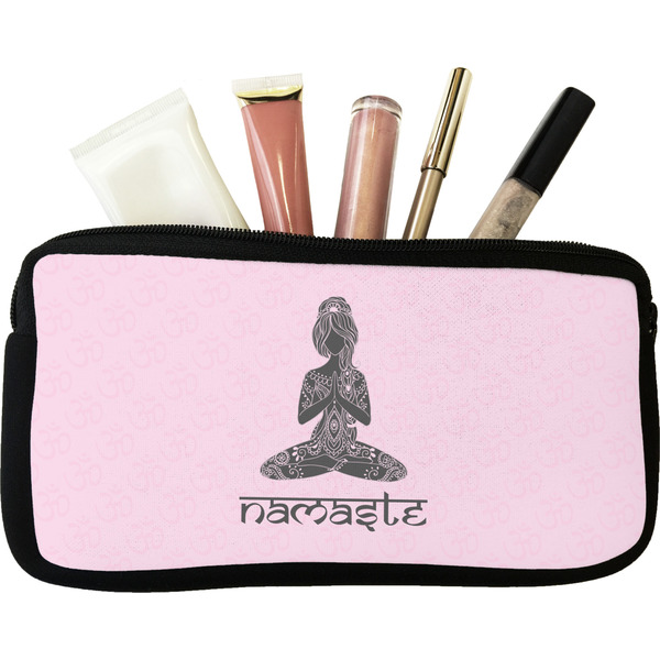 Custom Lotus Pose Makeup / Cosmetic Bag - Small (Personalized)