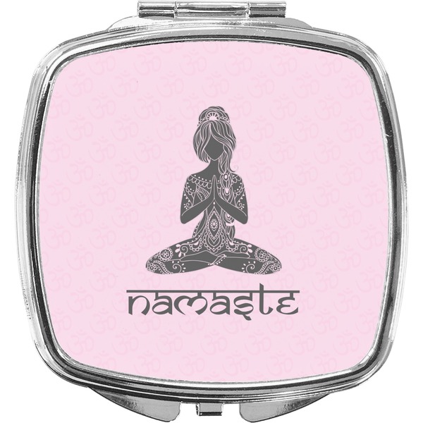 Custom Lotus Pose Compact Makeup Mirror (Personalized)