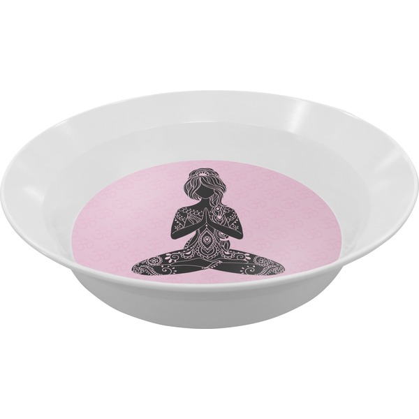 Custom Lotus Pose Melamine Bowl - 12 oz (Personalized)