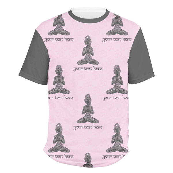 Custom Lotus Pose Men's Crew T-Shirt - Medium (Personalized)