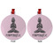 Lotus Pose Metal Ball Ornament - Front and Back