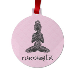 Lotus Pose Metal Ball Ornament - Double Sided