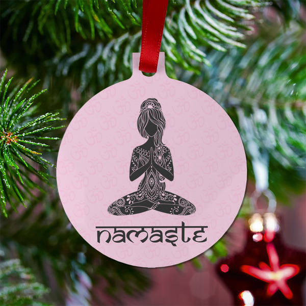 Lotus Pose Metal Ball Ornament - Lifestyle