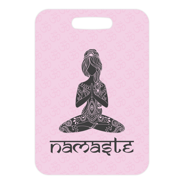 Lotus Pose Metal Luggage Tag - Front Without Strap