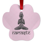 Lotus Pose Metal Paw Ornament - Double Sided