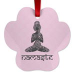Lotus Pose Metal Paw Ornament - Double Sided