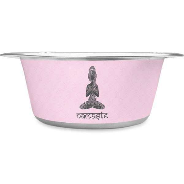 Custom Lotus Pose Stainless Steel Dog Bowl - Small (Personalized)