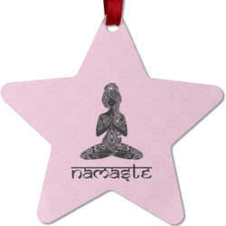 Lotus Pose Metal Star Ornament - Double Sided