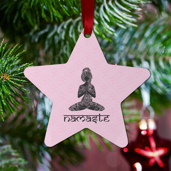 Lotus Pose Metal Star Ornament - Lifestyle