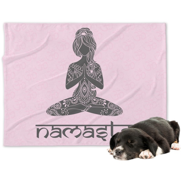 Custom Lotus Pose Dog Blanket - Large (Personalized)