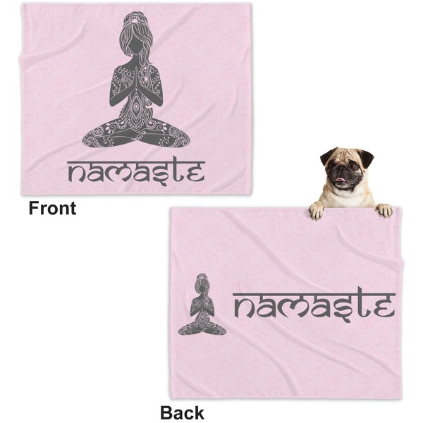 Lotus Pose Microfleece Dog Blanket - Large- Front & Back